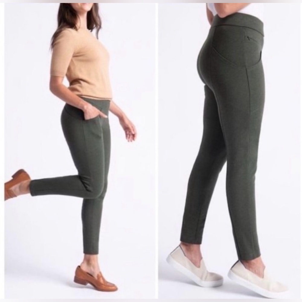 Betabrand Zippered Journey Pants Olive Green
Size Large